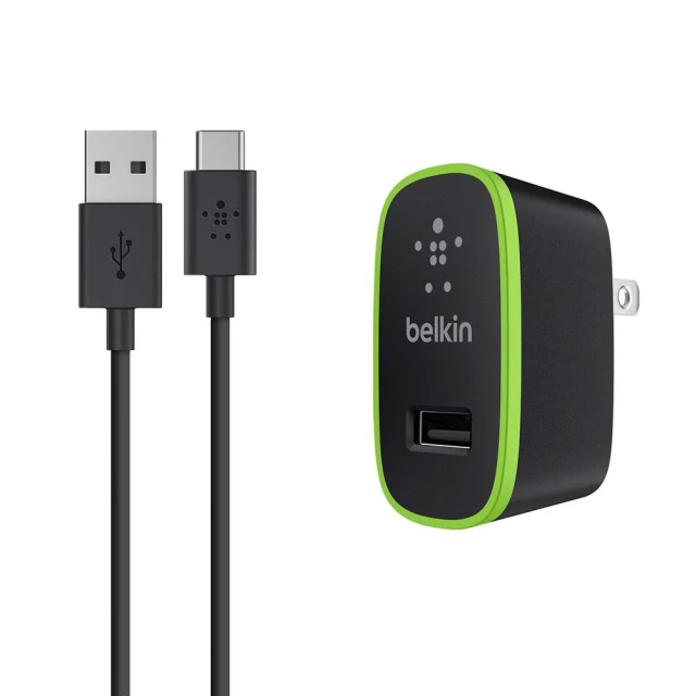 Сетевое зарядное устройство Belkin Home 10W USB-A with USB-C to USB-A Cable 1.8m Black (F7U001vf06-BLK)