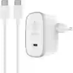 Мережевий зарядний пристрій Belkin 15W USB-C with USB-C to USB-C Cable 1.5m White (F7U008vf05-WHT)