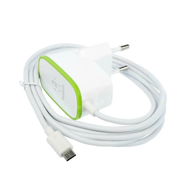 Мережевий зарядний пристрій Belkin Home 12W micro USB White (F7U009vf06-WHT)