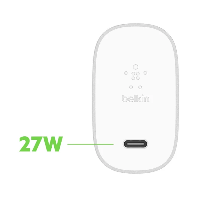 Мережевий зарядний пристрій Belkin Boost PD 27W USB-C Silver (F7U060VF-SLV)