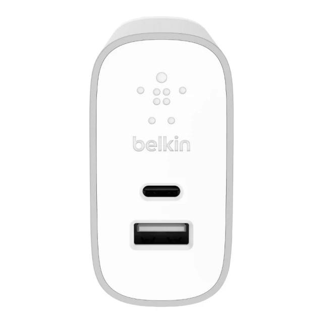 Мережевий зарядний пристрій Belkin Boost PD 27W USB-C | USB-A Silver (F7U061VF-SLV)