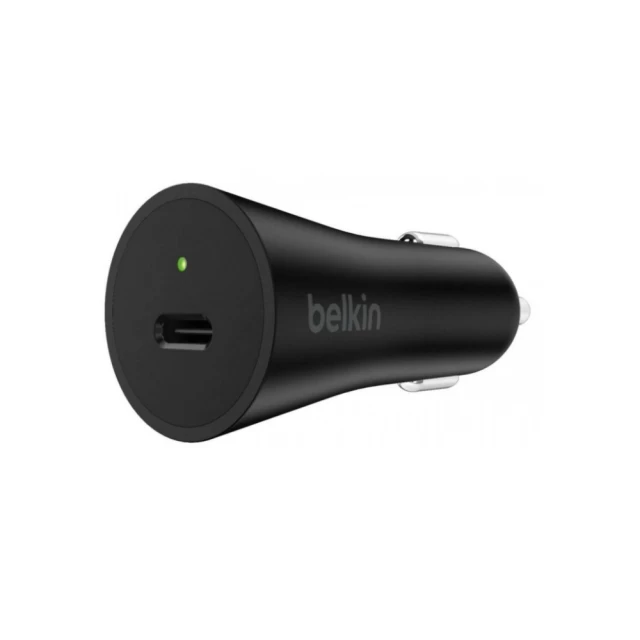 Автомобильное зарядное устройство Belkin Boost Charge USB-C with Power Delivery (27W, 3.0A), Black (F7U071BTBLK)
