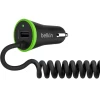 Автомобільний зарядний пристрій Belkin Boost Up (Lightning Cable + USB) 3.4Amp, (F8J154bt04-BLK)