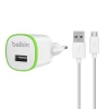 Мережевий зарядний пристрій Belkin Micro 5W USB-A with USB-A to micro USB Cable White (F8M710vf04-WHT)