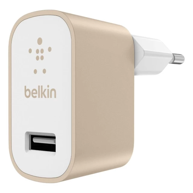 Мережевий зарядний пристрій Belkin Mixit Premium 12W USB-A Gold (F8M731vfGLD)