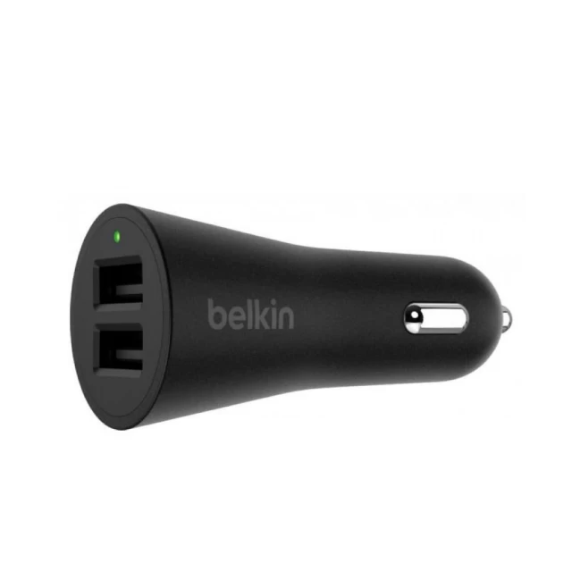 Автомобильное зарядное устройство Belkin USB Dual Metallic (USB 2.4Amp), 24W, Black (F8M930btBLK)