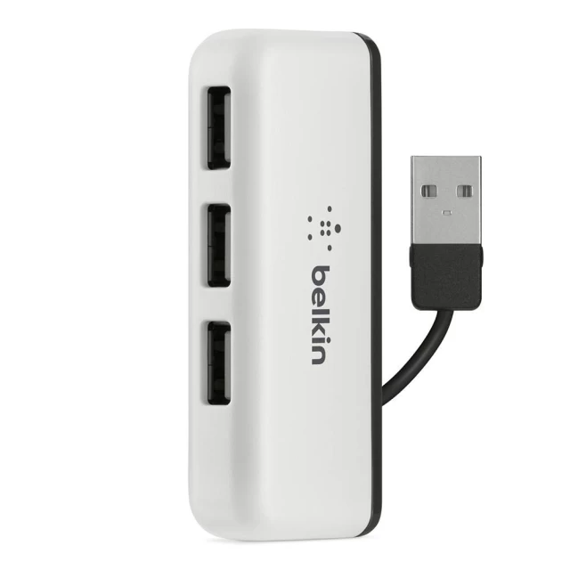 USB-Hub Belkin USB 2.0, Travel Hub, 4 порта, пассивный без БП, White (F4U021bt)
