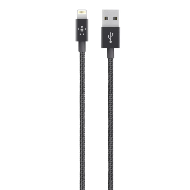 Кабель Belkin Mixit Premium Metallic Lightning to USB (2.4A), 1.2 m,Black (F8J144BT04-BLK)