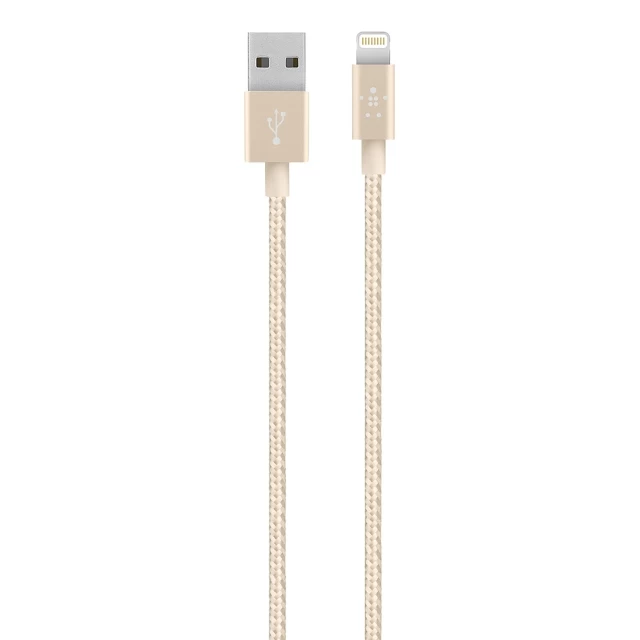 Кабель Belkin Mixit Premium Metallic Lightning to USB (2.4A), 1.2 m,Gold (F8J144BT04-GLD)