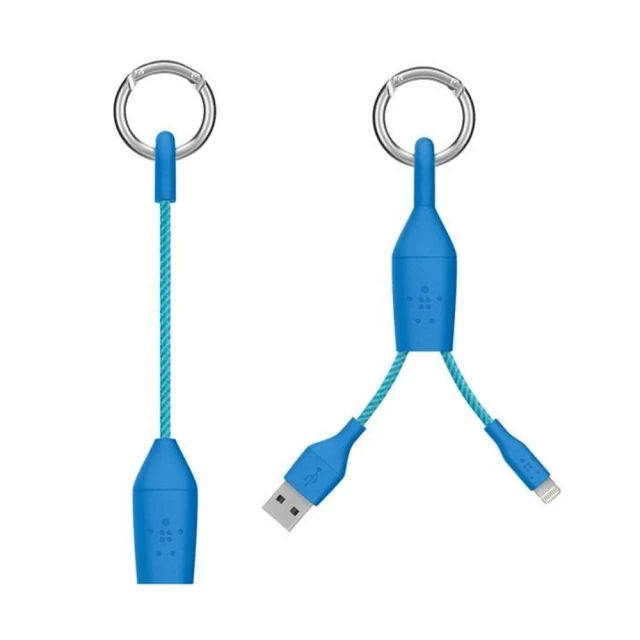 Кабель Belkin USB 2.0 Lightning charge Carabiner cable,Blue (F8J173bt06INBLU)