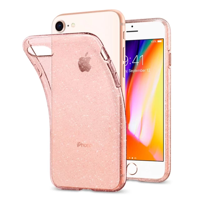 Чохол Spigen для iPhone SE 2020/8/7 Liquid Crystal Glitter Rose Quartz (042CS21419)