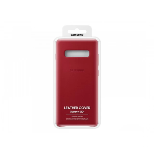 Чехол Samsung Leather Cover Red для Galaxy S10 Plus (G975) (EF-VG975LREGRU)