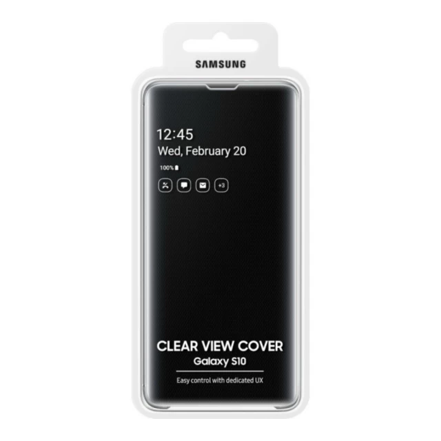 Чохол Samsung Clear View Cover Black для Galaxy S10 (G973) (EF-ZG973CBEGRU)