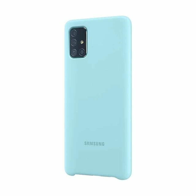Чехол Samsung Silicone Cover для Galaxy A71 (A715F) Blue (EF-PA715TLEGRU)