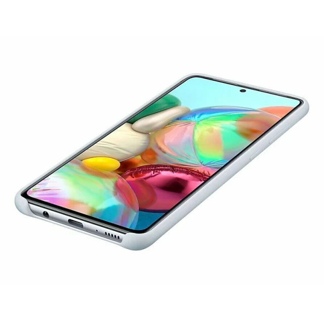 Чохол Samsung Silicone Cover для Galaxy A71 (A715F) Silver (EF-PA715TSEGRU)
