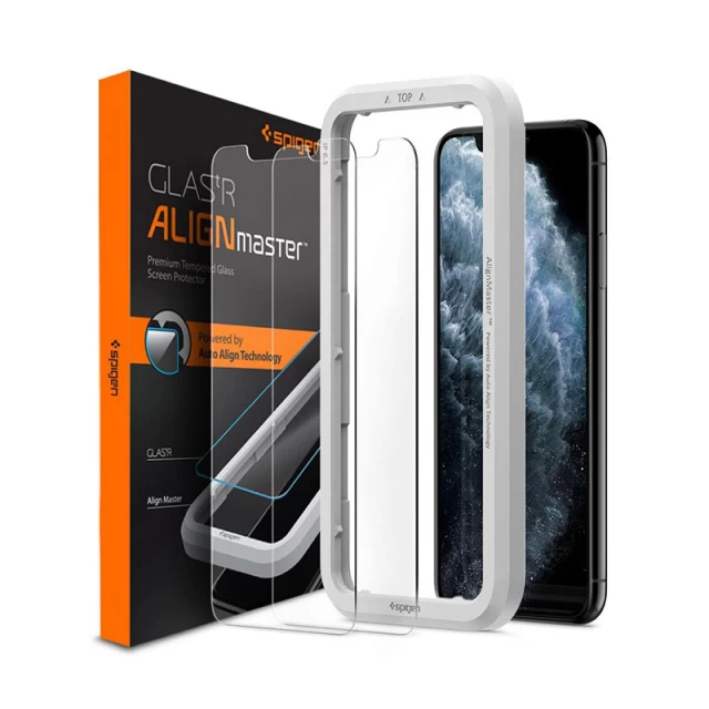 Захисне скло Spigen для iPhone 11 Pro Max/XS Max AlignMaster Glas tR (2 pack) (AGL00093)