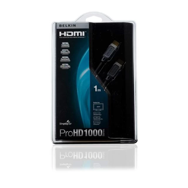 Кабель Belkin HDMI to HDMI High Speed Belkin ProHD 1000 Black 1 m (AV10000QP1M)