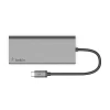 USB-хаб Belkin Type-C to USB-A 3.0 with HDMI Gigabit Ethernet Card-Reader and PD Space Gray (F4U092BTSGY)