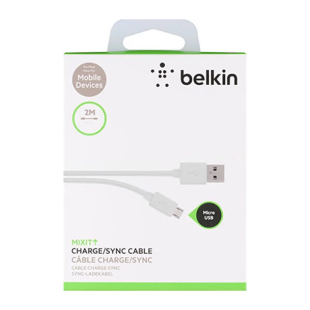 Кабель Belkin USB 2.0 (AM/microB) Belkin MIXIT White 2 m (F2CU012bt2M-WHT)