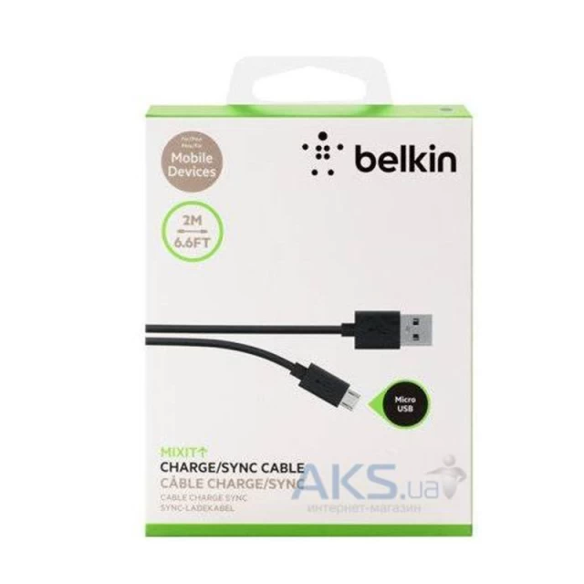 Кабель Belkin MIXIT USB 2.0 micro USB Charge/Sync Cable Black 2 m (F2CU012BT2MBLKS)