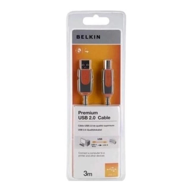 Кабель Belkin USB 2.0 (AM/BM) DSTP Pro Series 3 m (CU1000cp3M)