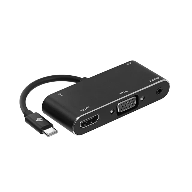 USB-хаб 2E USB Type-C to USB 3.0 with HDMI VGA AUX and Type-C (2E-W1408)