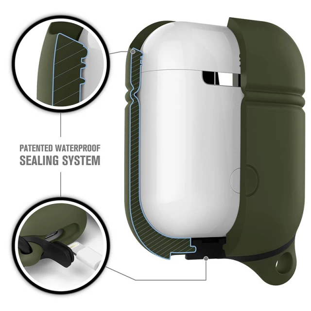 Чехол для Airpods 2/1 Catalyst Waterproof Army Green for Charging/Wireless Case (CATAPDGRN)