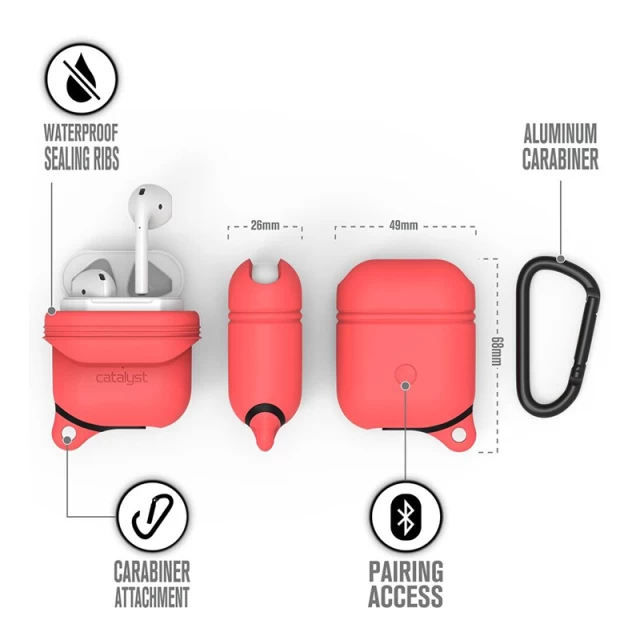 Чехол для Airpods 2/1 Catalyst Waterproof Coral for Charging/Wireless Case(CATAPDCOR)