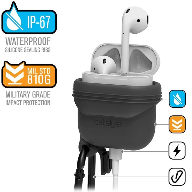 Чехол для Airpods 2/1 Catalyst Waterproof Slate Gray for Charging/Wireless Case(CATAPDGRY)