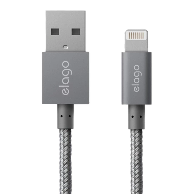 Кабель Elago Aluminum USB-A to Lightning Cable Dark Grey 1 m (ECA-ALDGY-IPL)