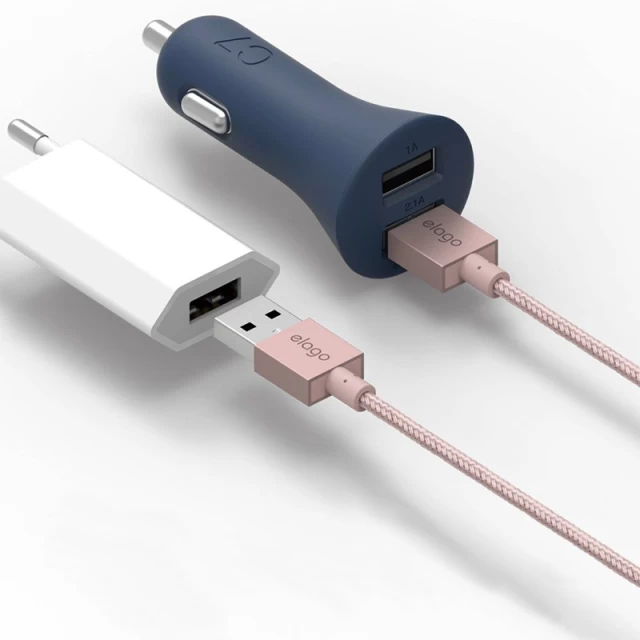Кабель Elago Aluminum USB-A to Lightning Cable Rose Gold 1 m (ECA-ALRGD-IPL)