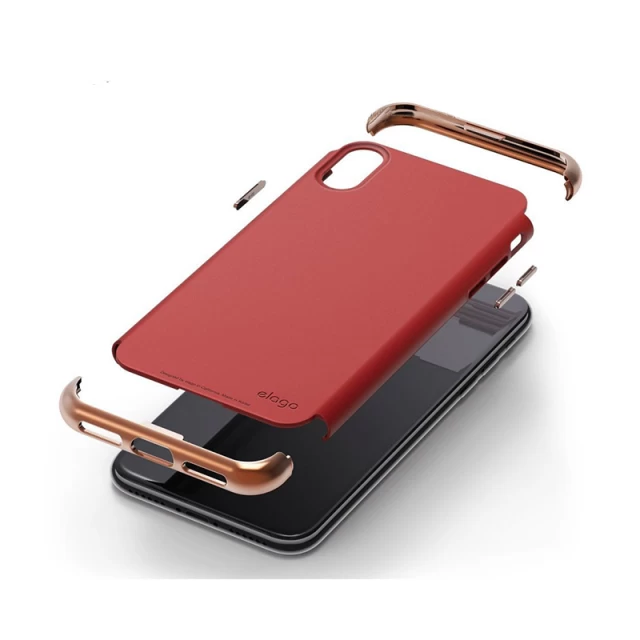 Чохол Elago Empire Case Chrome Rose Gold/Red для iPhone X (ES8EM-RGDRD)
