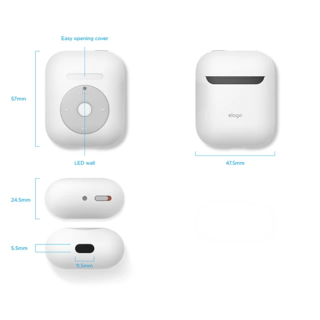 Чохол для Airpods 2/1 Elago AW6 Basic Case White for Charging/Wireless Case (EAW6-BA-WH)