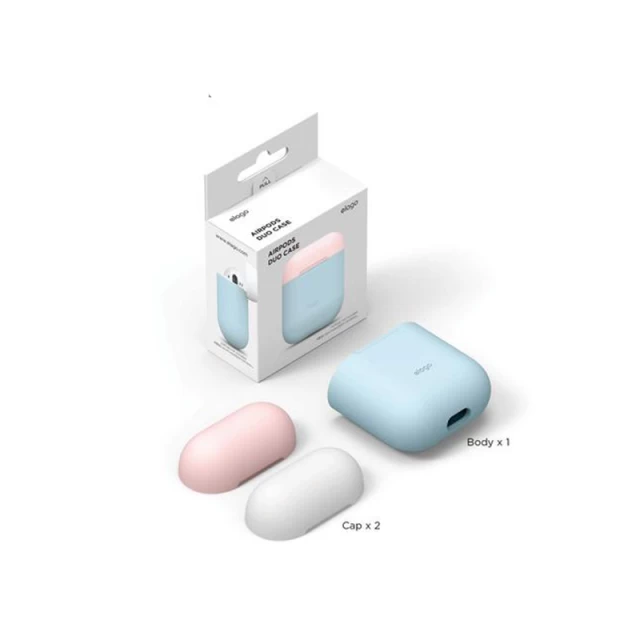 Чехол для Airpods 2/1 Elago Duo Case Pastel Blue/Pink/White for Charging Case (EAPDO-PBL-PKWH)