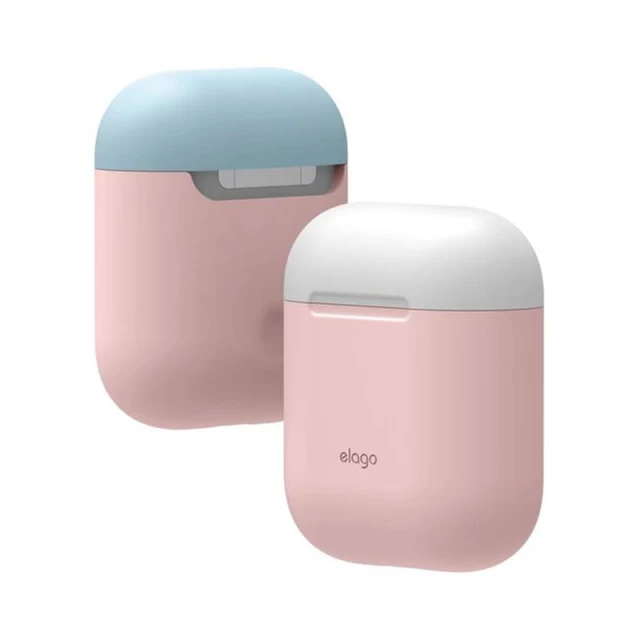 Чехол для Airpods 2/1 Elago Duo Case Pink/White/Pastel Blue for Charging Case (EAPDO-PK-WHPBL)