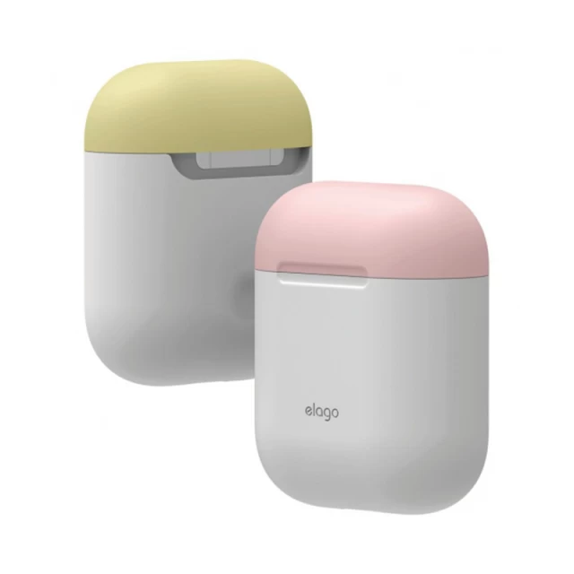 Чехол для Airpods 2/1 Elago Duo Case White/Pink/Yellow for Charging Case (EAPDO-WH-PKYE)