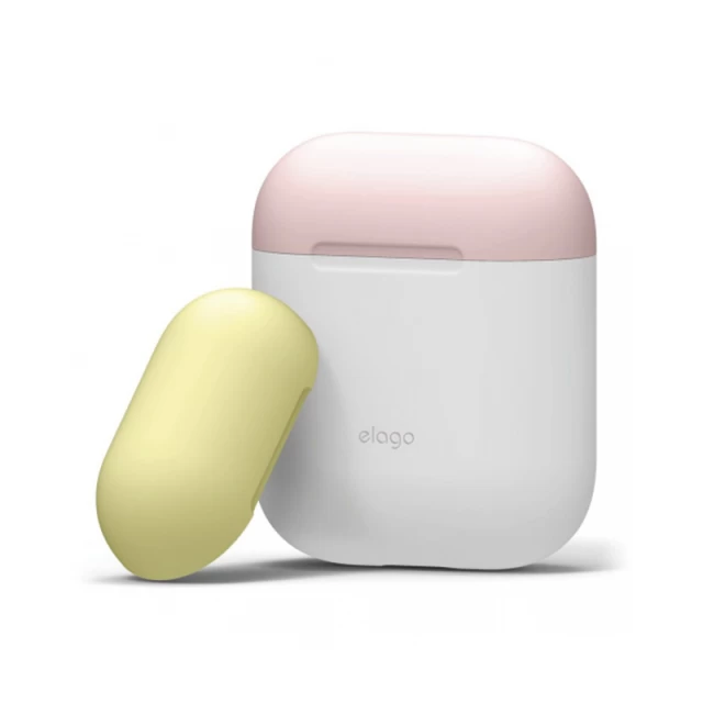 Чохол для Airpods 2/1 Elago Duo Case White/Pink/Yellow for Charging Case (EAPDO-WH-PKYE)