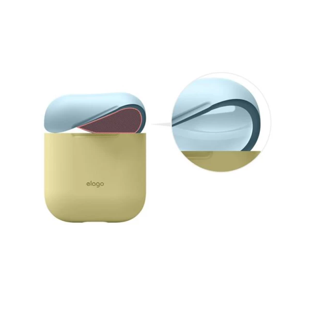 Чохол для Airpods 2/1 Elago Duo Case Yellow/White/Pastel Blue for Charging Case (EAPDO-YE-WHPBL)