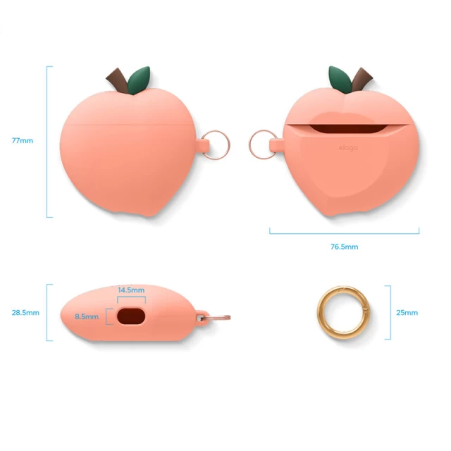 Чохол для Airpods 2/1 Elago Peach Hang Case Peach for Charging/Wireless Case (EAP-PEACH-PE)