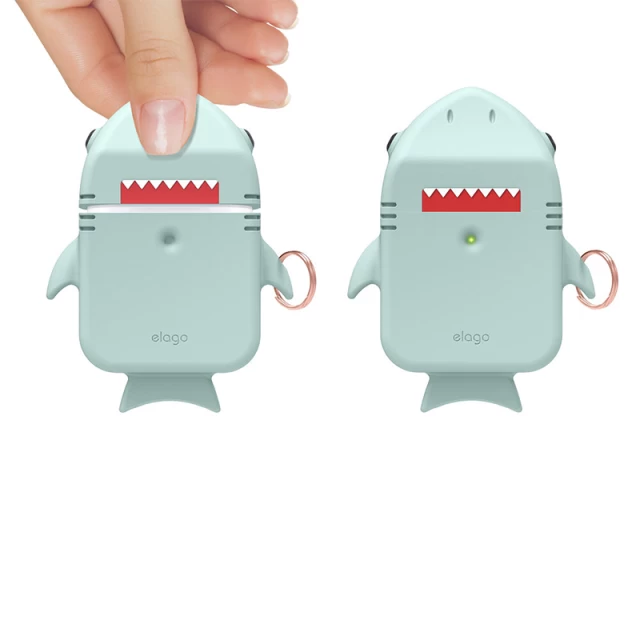 Чехол для Airpods 2/1 Elago Shark Case Baby Mint for Charging/Wireless Case (EAP-SHARK-MT)