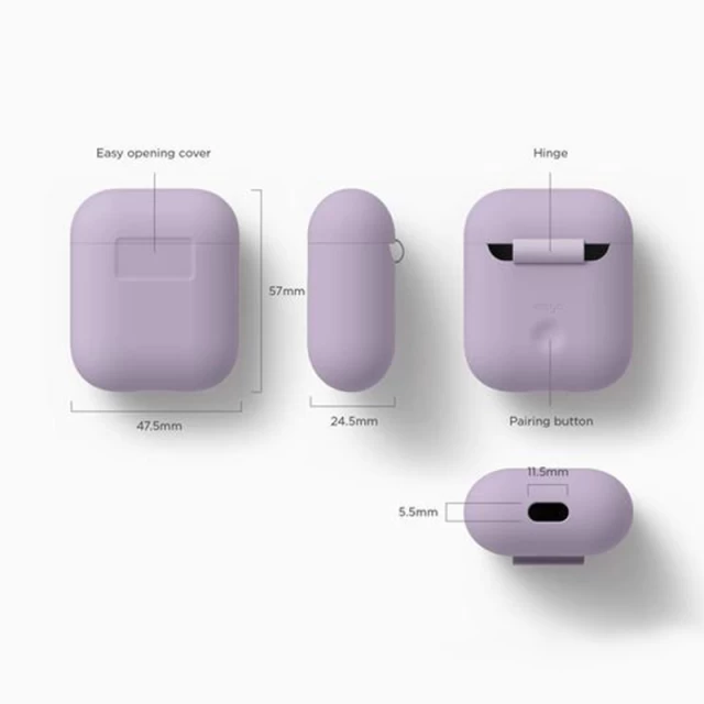 Чехол для Airpods 2/1 Elago Silicone Case Lavender for Charging Case (EAPSC-LV)