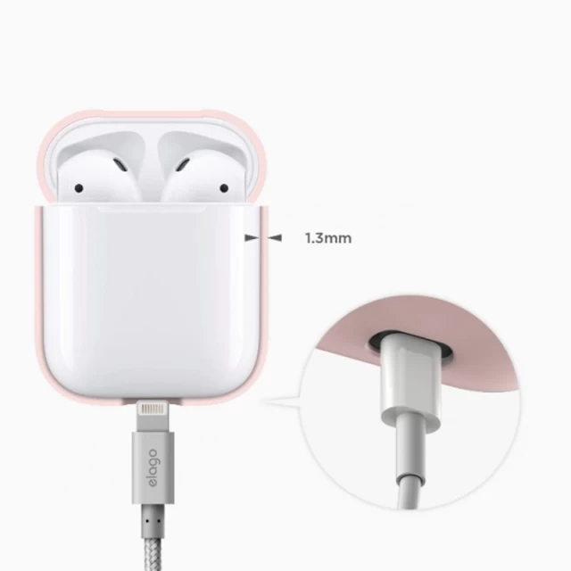 Чехол для Airpods 2/1 Elago Silicone Case Pink for Charging Case (EAPSC-PK)