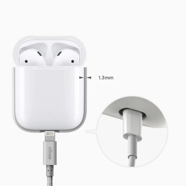 Чехол для Airpods 2/1 Elago Silicone Case White for Charging Case (EAPSC-WH)