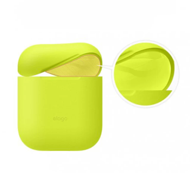Чехол для Airpods 2/1 Elago Skinny Case Neon Yellow for Charging Case (EAPSK-BA-NYE)