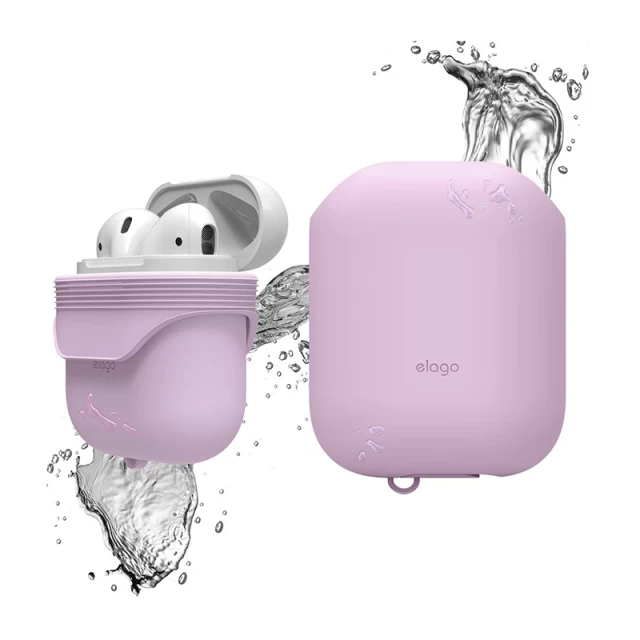Чехол для Airpods 2/1 Elago Waterproof Case Lavender for Charging Case (EAPWF-BA-LV)