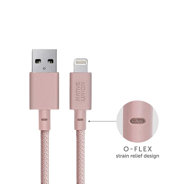 Кабель Native Union Belt Cable USB-A to Lightning Rose 3 m (BELT-KV-L-ROSE-3)