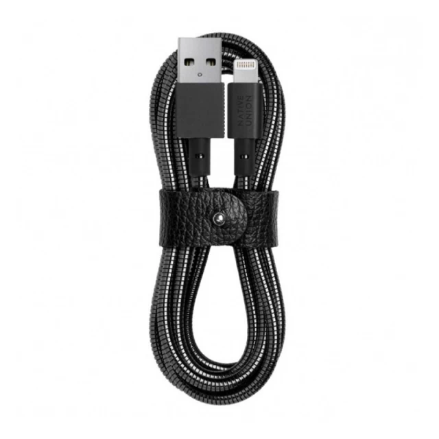 Кабель Native Union Tom Dixon Stash Coil USB-A to Lightning Cable Black 1.2 m (COIL-L-BLK-TD)