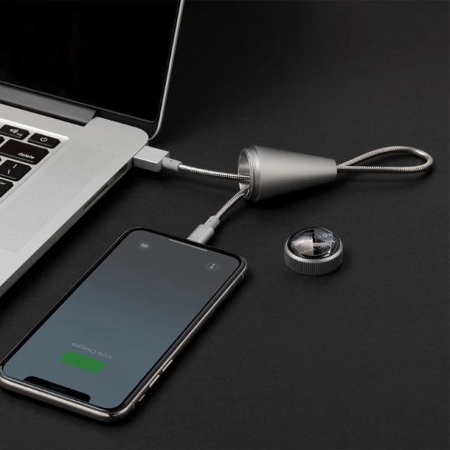 Кабель Native Union Tom Dixon Stash Cone USB-A to Lightning Cable Silver 0.15 m (CONE-L-SIL-TD)