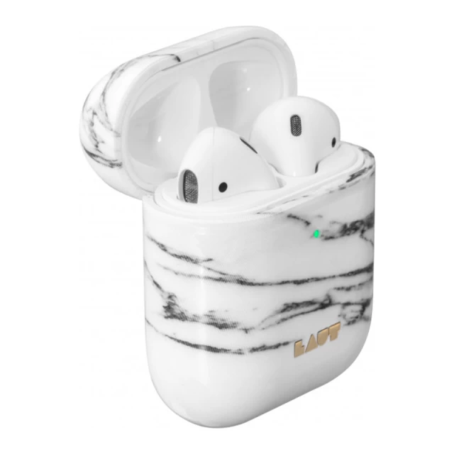 Чохол LAUT HUEX ELEMENTS для AirPods 2/1 Marble White for Charging/Wireless Case (L_AP_HXE_MW)