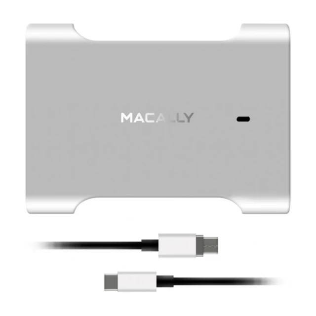 Сетевое зарядное устройство Macally Home Chargers USB-C 61W (5-20V/3A) Silver (CHARGER61-EU)